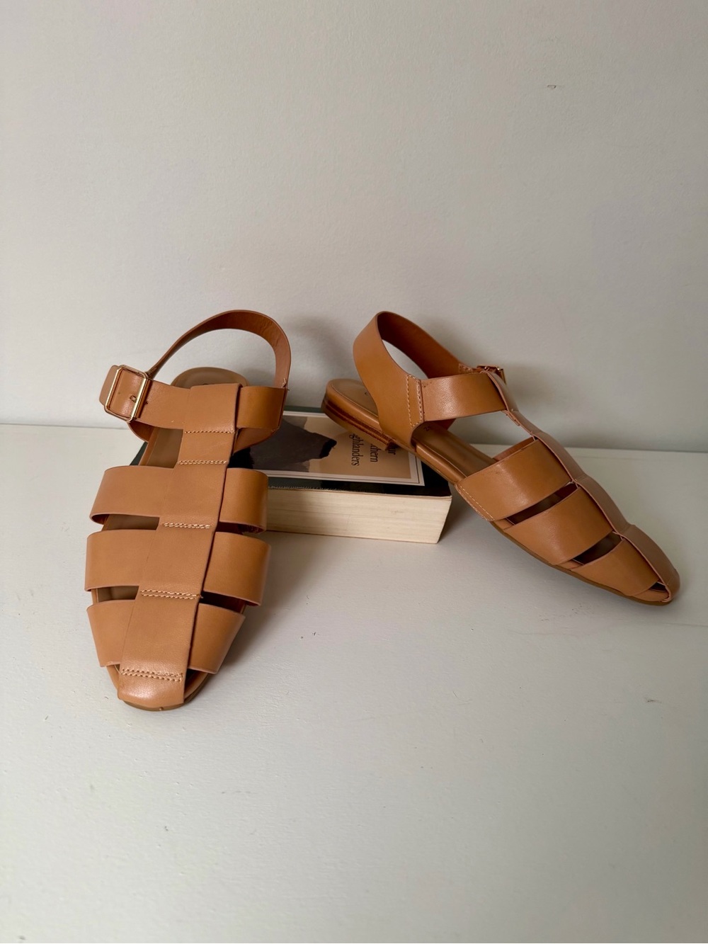Journee Collection Leather Sandals. Size 9.5. NWOB.